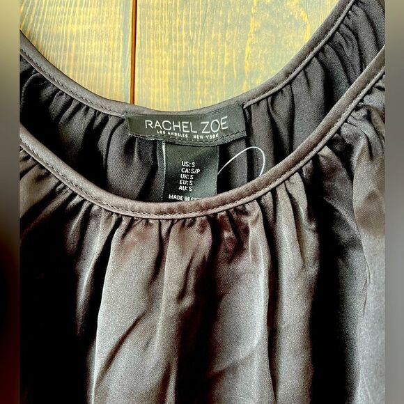 NWT Rachel‎ Zoe Black Satin Tank Top - Picture 4 of 5